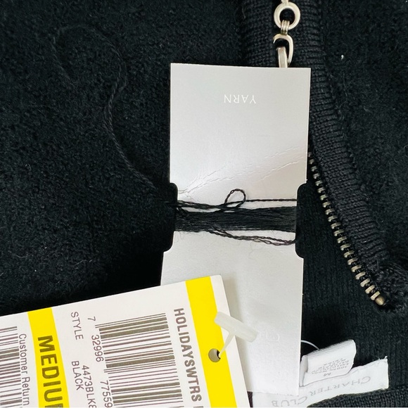 NWT Charter Club Christmas Snowman Full Zip Wool Cardigan Jacket Size M - Picture 12 of 16